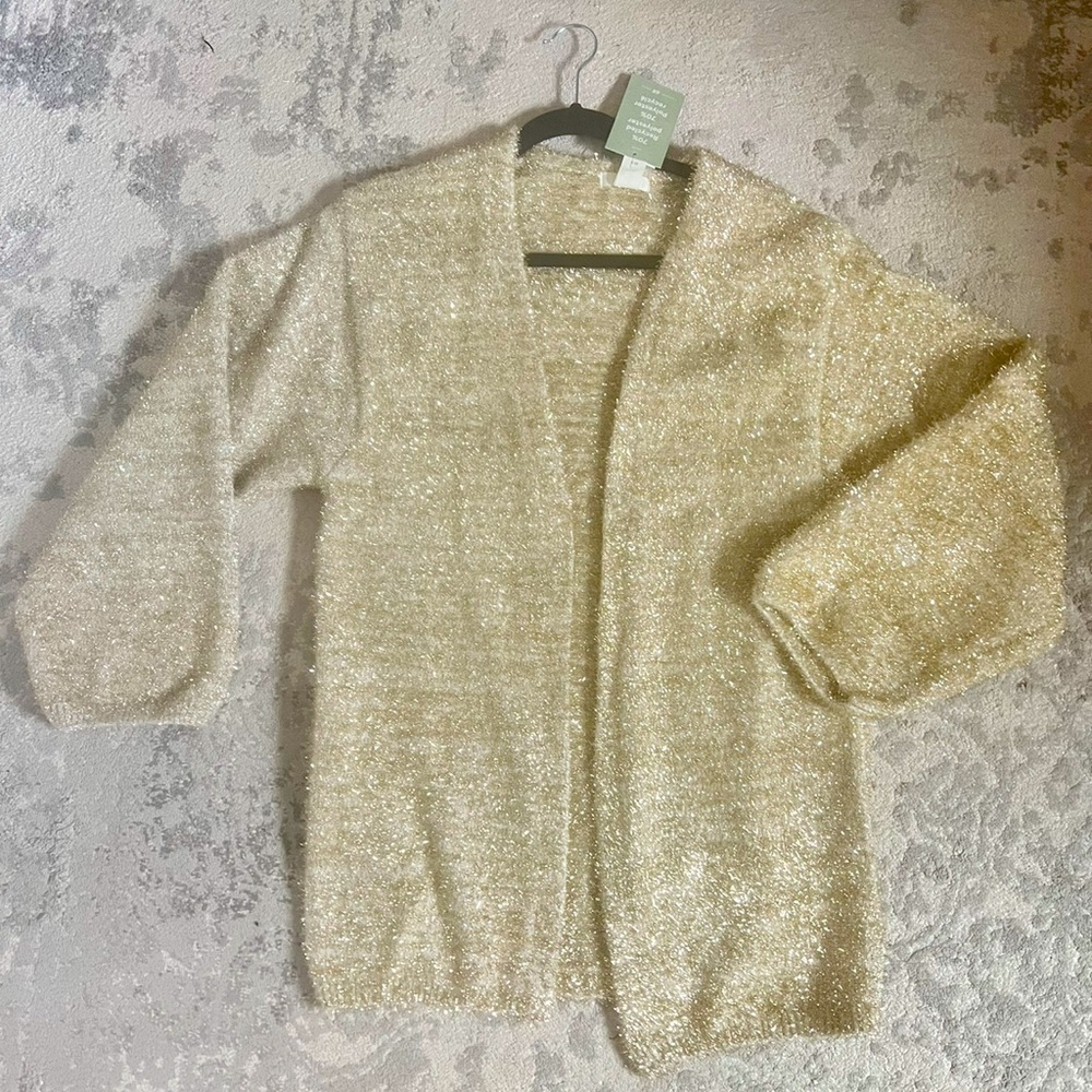 Brand new H&M gold metallic cardigan